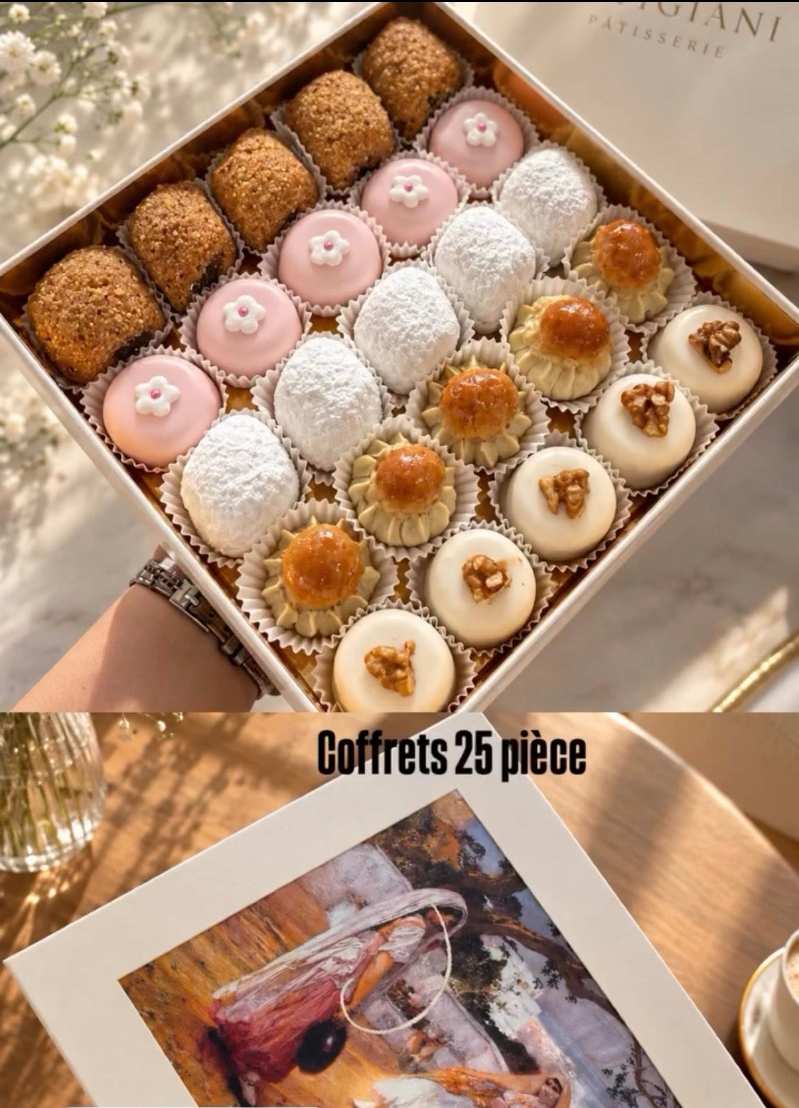 Coffret 25 pièces – Mini gâteaux traditionnels algériens | علبة 25 قطعة – حلويات تقليدية جزائرية مصغرة